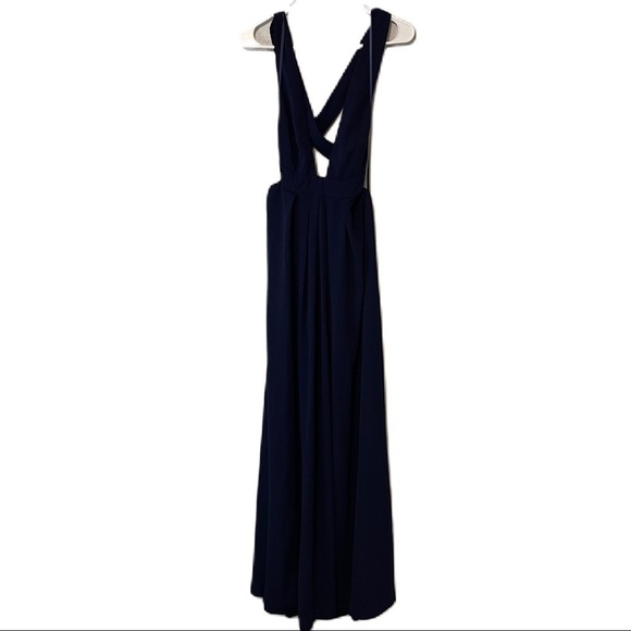 Jill Jill Stuart Navy Blue Plunge V- Neck Backless Maxi Gown​​​​ - Picture 5 of 10